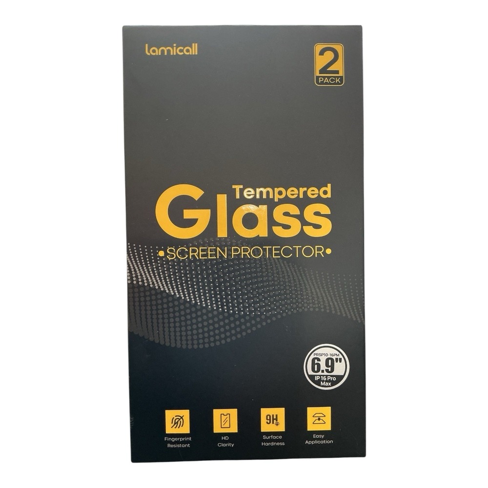 Lamicall - Tempered Glass (6.9") - iPhone 16 Pro Max 2 Pack